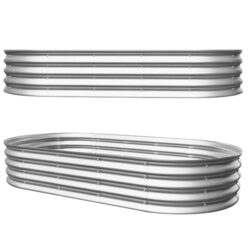 Galvanized Raised Garden Bed Kit Heavy Duty Rust Resistant - Silver