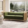 Georgia - Cane Tuxedo Sofa - Olive Green - Image 7