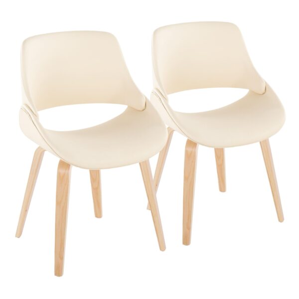 Fabrico - Mid-Century Modern Accent Dining Chair (Set of 2) - Natural / Cream