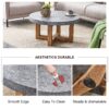 Modern Retro Texture Round Coffee Table With Crossed Legs - Gray - Image 6