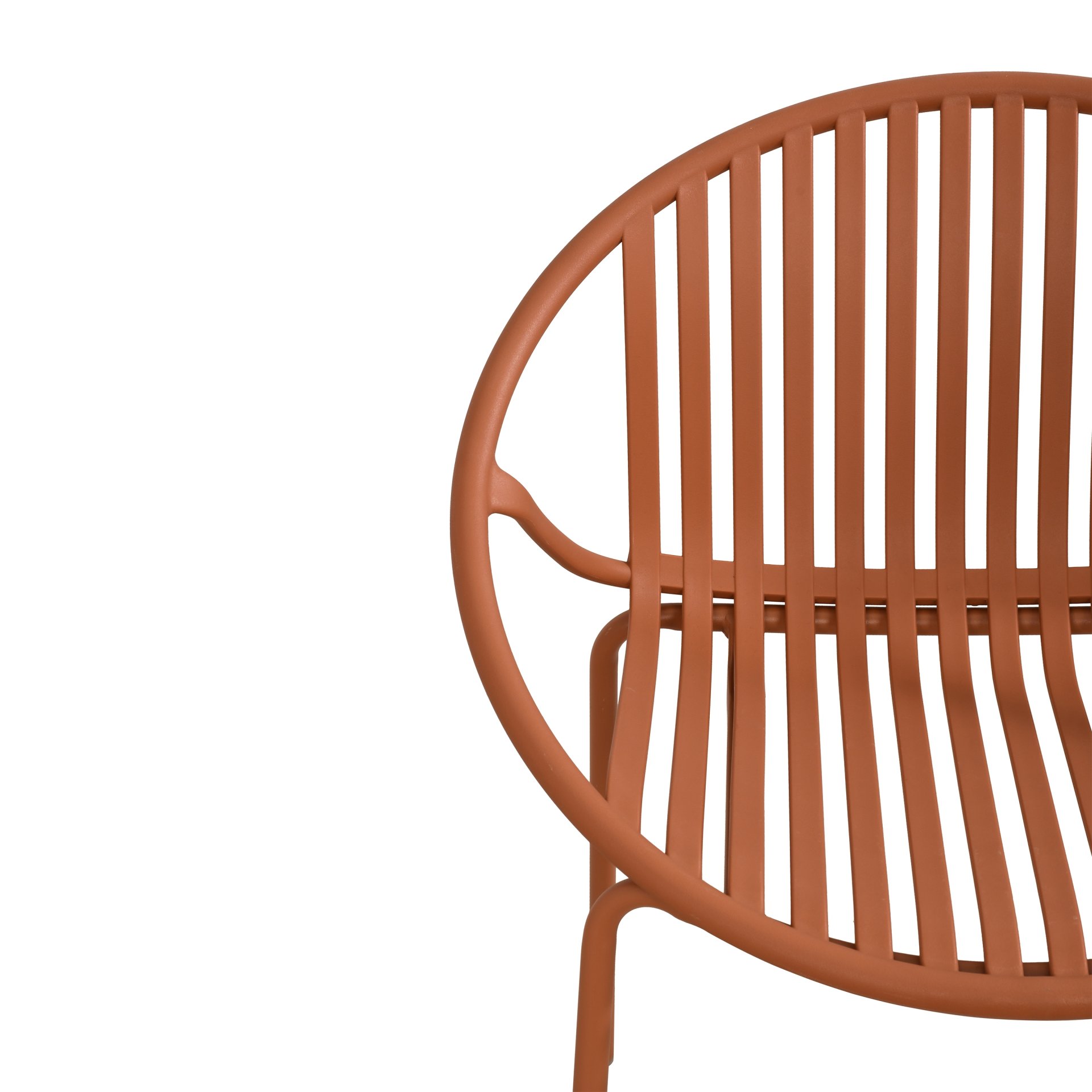 Contemporary Patio Dining Chairs (Set of 2) Stackable Outdoor Chairs With Breathable Plastic Backrest, Metal Legs - Orange - Image 15