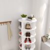 360 Rotating Shoe Cabinet 6 Layers - White - Image 4