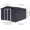10'x12' Garden Sheds Outdoor Storage Sheds - Dark Gray - Image 2