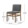 Contemporary Dining Chair Set Upholstered Fabric With Rubberwood Frame - Dark Gray - Image 3