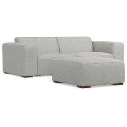 Rex - 2 Seater Sofa And Ottoman - Gray