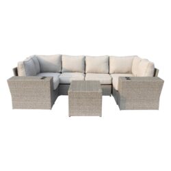 All Weather Seating Set With Cushions, 4 Person - Gray Mix