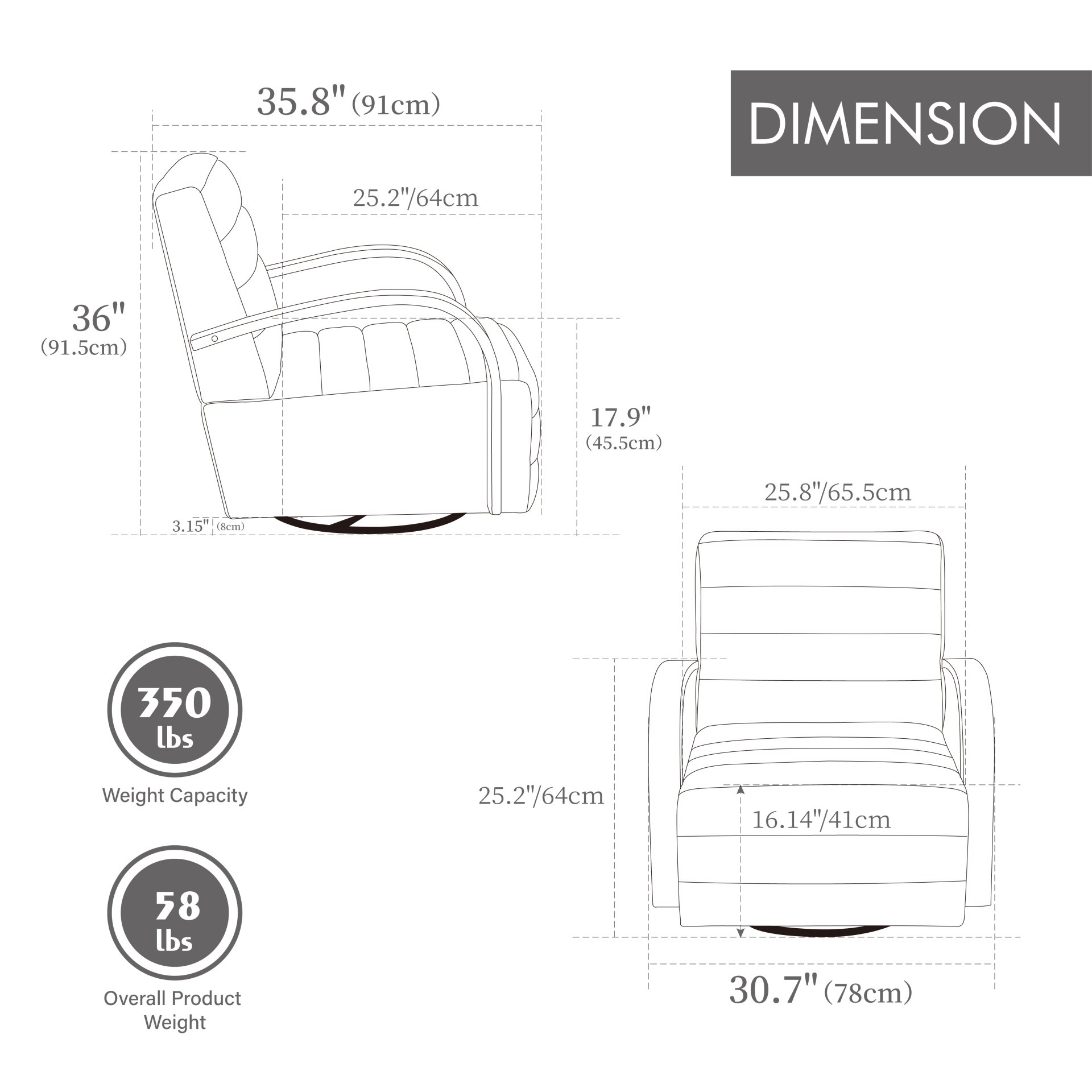 360° Swivel Accent Chair With Armrests, Comfy Lounge Chair - Beige - Image 3