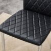 Modern Grid Armless High Backrest Dining Chair Set With Electroplated Metal Legs In Material 6 Piece - Black - Image 7