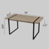 Modern Dining Table Set With Suede Chairs, Rectangular Metal Base, 4 Piece - Gray / Brown - Image 3