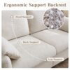 Minimalist Sofa 800Lbs Down Filled, Multiple Colors, Chenille, Living Room & Bedroom - Beige - Image 10
