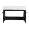 Modern 36" Wall Mounted Bathroom Vanity With Thick Edge Resin Sink And Storage Rack Plywood - Black Chestnut - Image 17