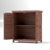 Potting - Bench With Storage Cabinet And Metal Table Top For Outdoor Patio, Garden Furniture Workstation Coffee - Brown - Image 22