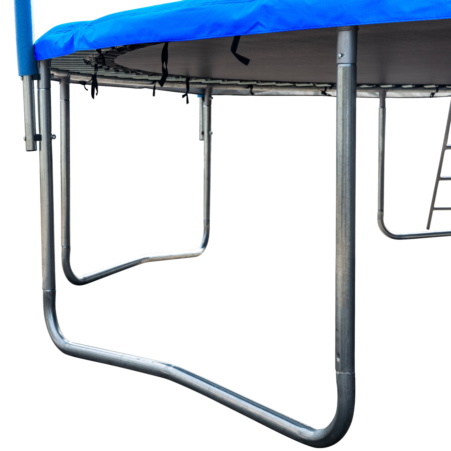 Trampoline For Adults & Kids With Basketball Hoop, Outdoor Trampolines With Ladder And Safety Enclosure Net For Kids And Adults - Blue - Image 5