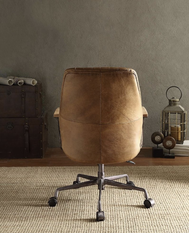 Hamilton - Top Grain Leather Office Chair - Coffee - Image 3