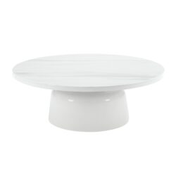 Zaid - Engineering Marble High Gloss Coffee Table - White