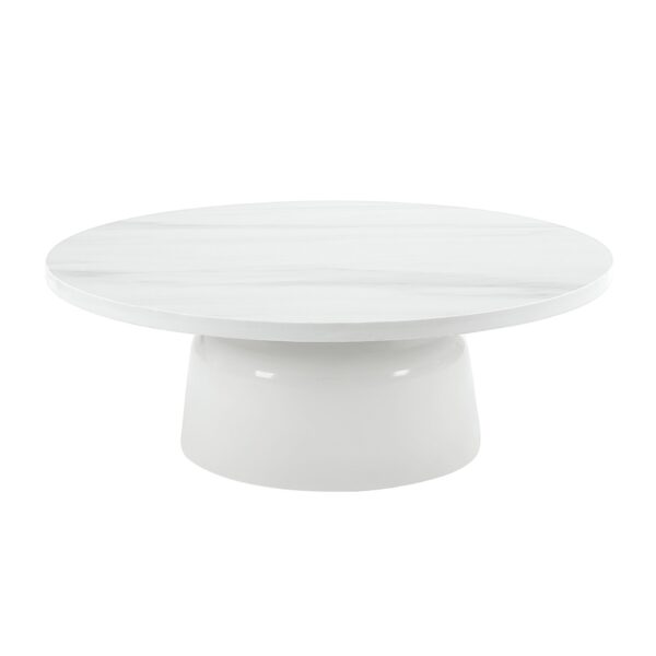 Zaid - Engineering Marble High Gloss Coffee Table - White