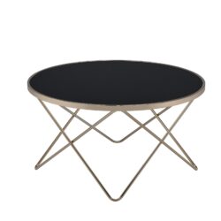 Valora - Glass Coffee Table - Black / Gold