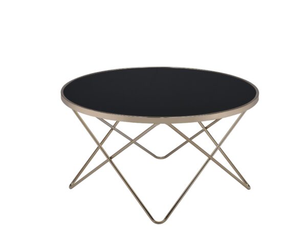 Valora - Glass Coffee Table - Black / Gold