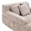 Chenille Interior Lazy Sofa Chaise Longue Armchair With Pillows And Armrests - Khaki - Image 18