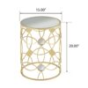 Modern Side Table With Mirror Top And Metal Frame - Gold / Clear - Image 3