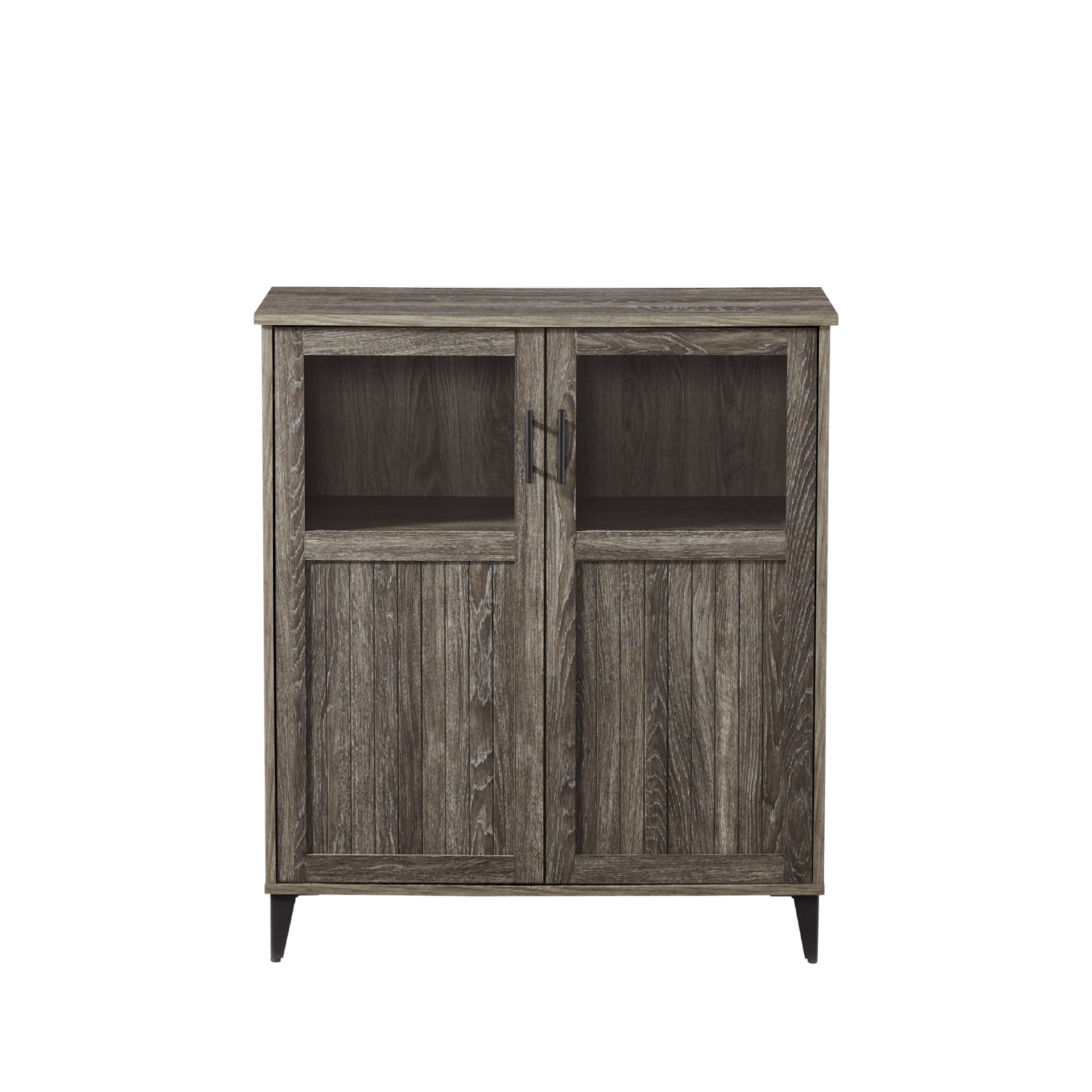 Modern Grooved Door Accent Cabinet - Cerused Ash - Image 5