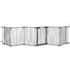 Adjustable Safety Gate 6 Panels Play Yard Metal Doorways Fireplace Fence Christmas Tree Fence Gate For House Stairs Gate Prohibited Area Fence - Black - Image 10