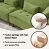 Cloud Velvet Deep Seated Sofa With Pillows - Green - Image 7