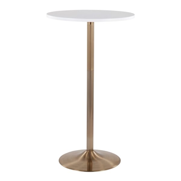 Pebble - Contemporary / Glam Adjustable Dining Or Bar Table - Gold / White