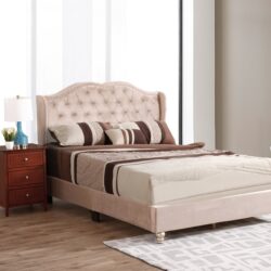 Full Upholstered Bed Elegant Transitional - Beige