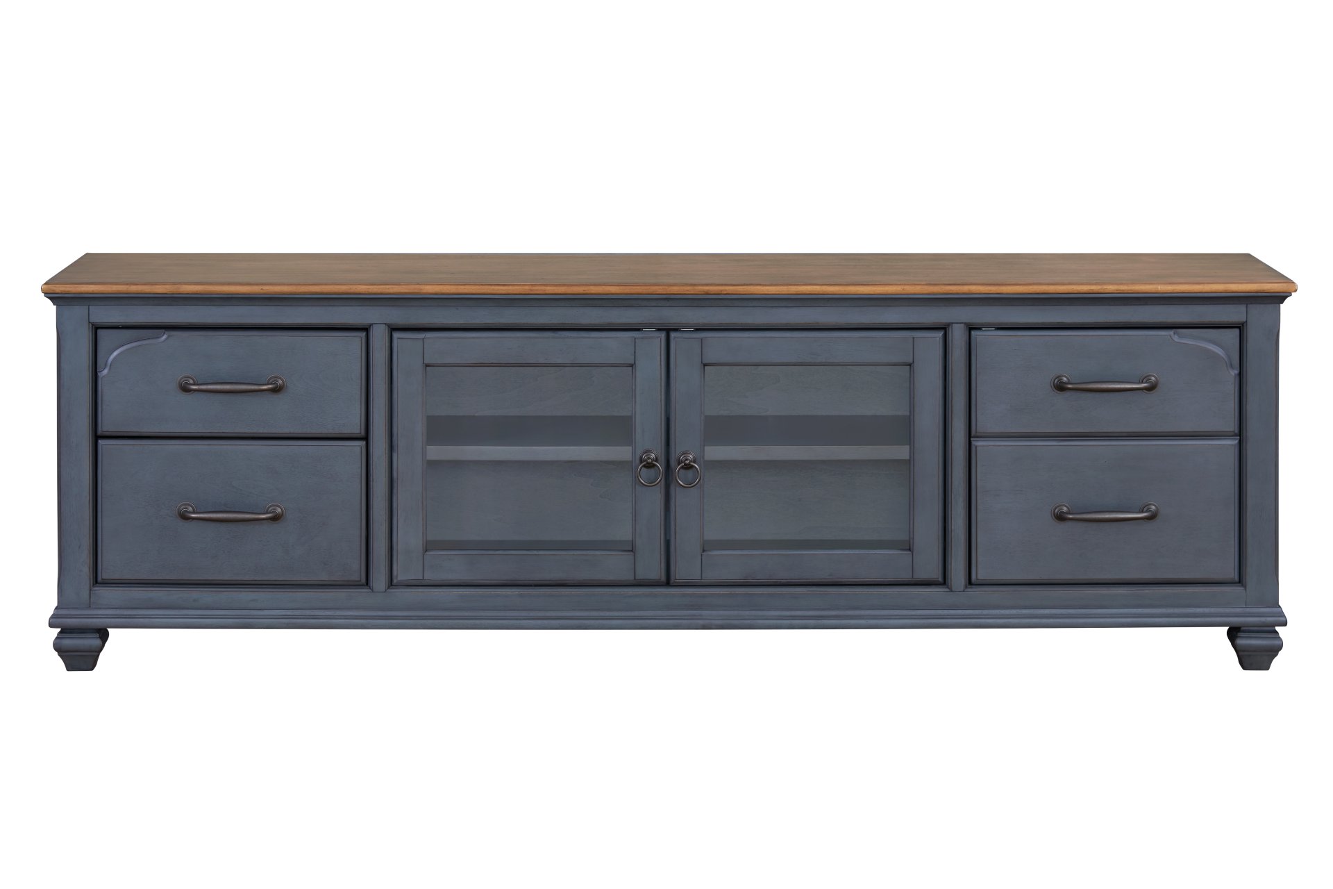 Americana - 84 In TV Stand For TVs Up To 90" - Blue - Image 2