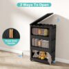 Folding Storage Cabinet 5 Tier Wide Plastic With Magnetic Doors And Wheels - Black - Image 13