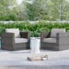 Comfort - Ready Patio Chair With Cushions Ideal For Outdoor Relaxation - Espresso / Gray - Image 2