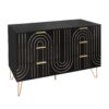 Modern 6 Drawer Dresser, Modern Dresser With Metal Handles, Storage Chest Of Drawer, Wide Dresser Drawer Organizers With Carving Design For Bedroom, Living Room, Hallway - Black - Image 6