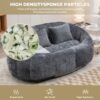 Contemporary Bean Bag Sofa Lazy Sofa Durable Comfort Lounger For Indoor & Outdoor Use - Gray - Image 5