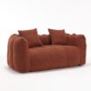 Soft Beanbag Chair With High Resilience Foam Core For Two People, The Comfortable Square Recliner Sofa Is Ideal For Family Members And Friends Engaged In Games, Reading, Watching TV - Red / Brown - Image 21