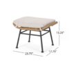 Outdoor Modern Boho Wicker Ottoman With Cushions (Set of 2) - Beige / Brown - Image 3