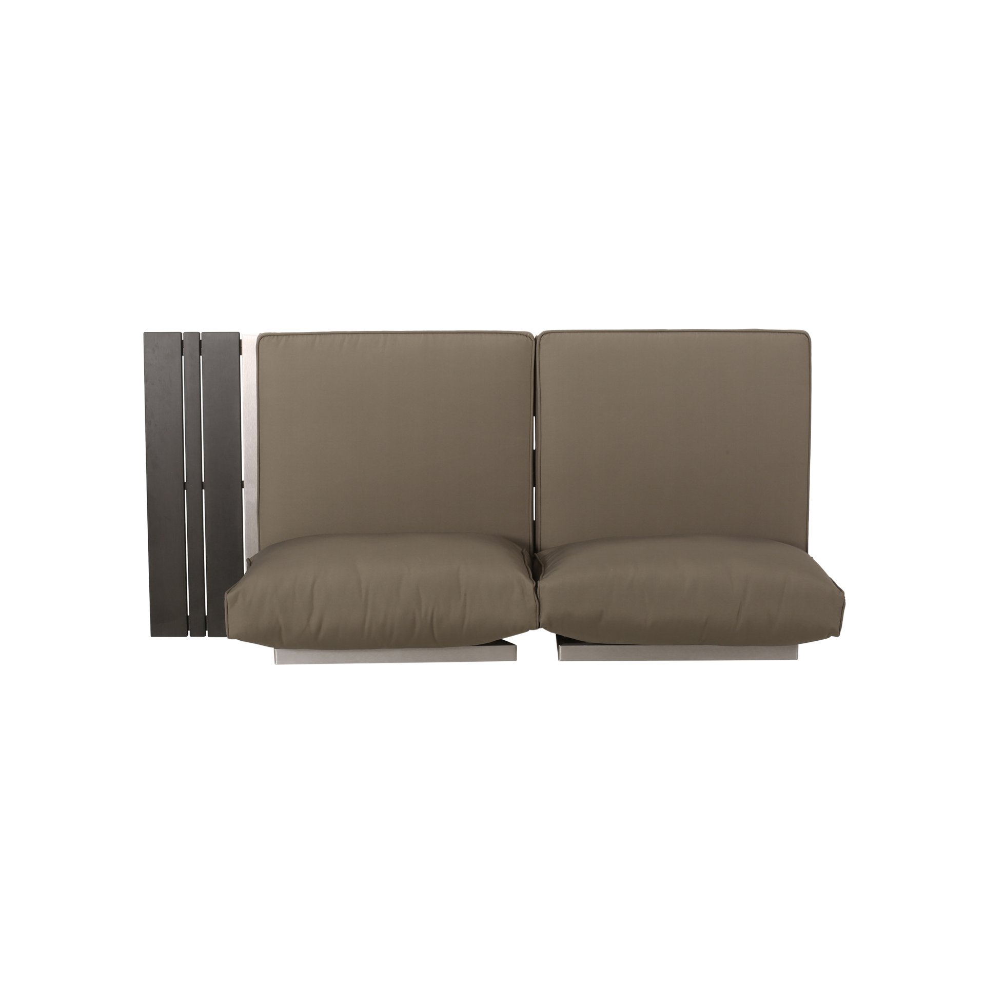 Sterling - Outdoor Aluminum V Shaped 5 Seater Sofa Set With Cushions - Gray / Khaki / Silver - Image 16