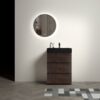 Alice - 24" Bathroom Vanity With Sink, Large Storage Freestanding Bathroom Vanity For Modern Bathroom, One-Piece Sink Basin Without Drain And Faucet - Walnut / Black - Image 4