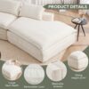 Modern Minimalist Modular Sectional Sofa With Upholstered Cloud Couch And Deep Seats - White - Image 5