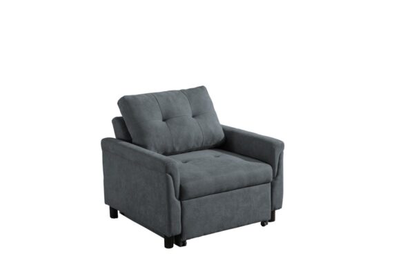 Hannah - Woven Convertible Armchair - Dark Gray