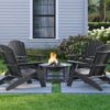 Adirondack Chair Sturdy HDPE Poly Lumber For Poolside, Patio, And Garden Relaxation - Black - Image 5