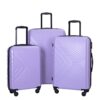 3 Piece Luggage Sets Lightweight Suitcase With Two Hooks, Spinner Wheels, Tsa Lock, (20/24/28) - Light Purple - Image 5