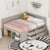 Full Size Daybed With Drawers And Shelves - Gray - Image 14
