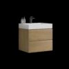 Alice - U040-Alice24-106 Bathroom Vanity With Sink, Large Storage Wall Mounted Floating Bathroom Vanity For Modern Bathroom - Oak / White - Image 5