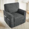 360 Degree Swivel Chair Accent Barrel Armchair With Side Pockets, Compact Design For Living Room, Bedroom, Office - Gray - Image 11