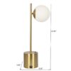 Ethereal - Modern Small Table Lamp, Desk Lamp Fixture With Globe Shade - Gold / White - Image 3