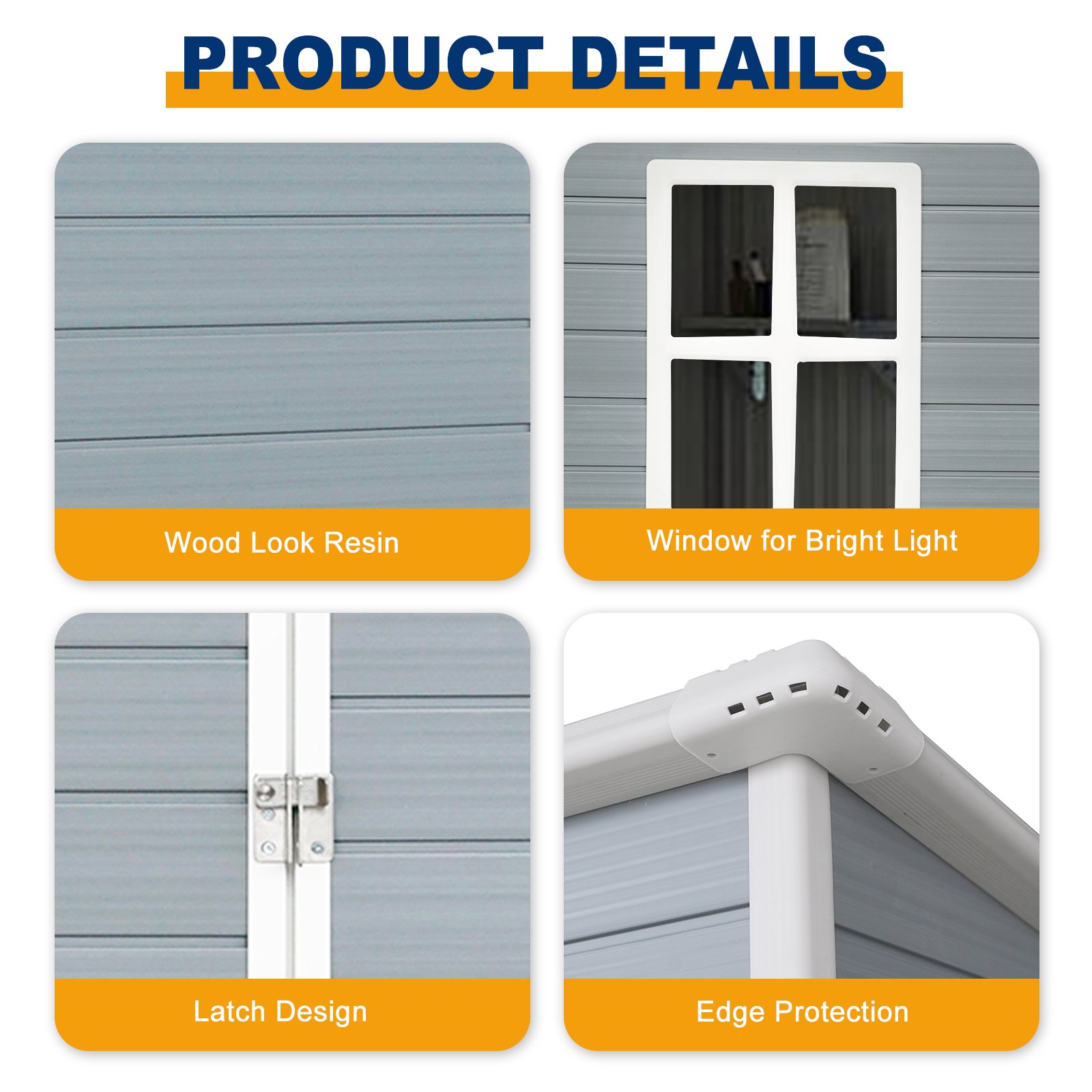 Resin Outdoor Storage Shed Kit-Perfect To Store Patio Furniture - Gray - Image 8