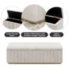 Chic Corduroy Upholstered Storage Ottoman With Vertical Stripe Design - Light Gray - Image 4
