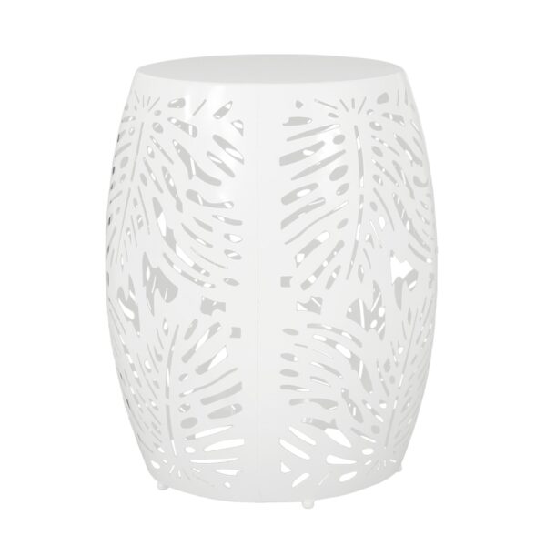 Metal End Table Large - White