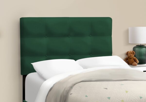 Twin Size Bed, Upholstered, Frame Only, Transitional - Green